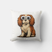 Coussin Illustration de chiot aux yeux globuleux mignons (Recto)