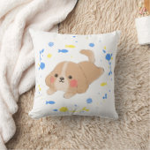 Coussin Illustration de chiot joyeux (Couverture)