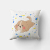 Coussin Illustration de chiot joyeux (Verso)