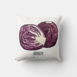 Coussin Illustration de chou rouge