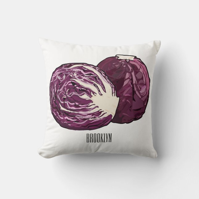 Coussin Illustration de chou rouge (Recto)