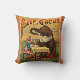 Coussin Illustration de cirque vintage Art Antique