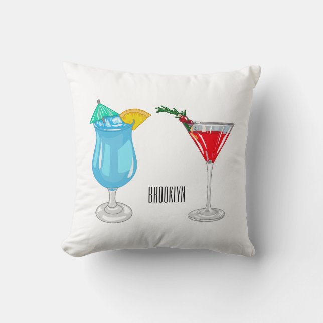 Coussin Illustration de cocktail (Recto)