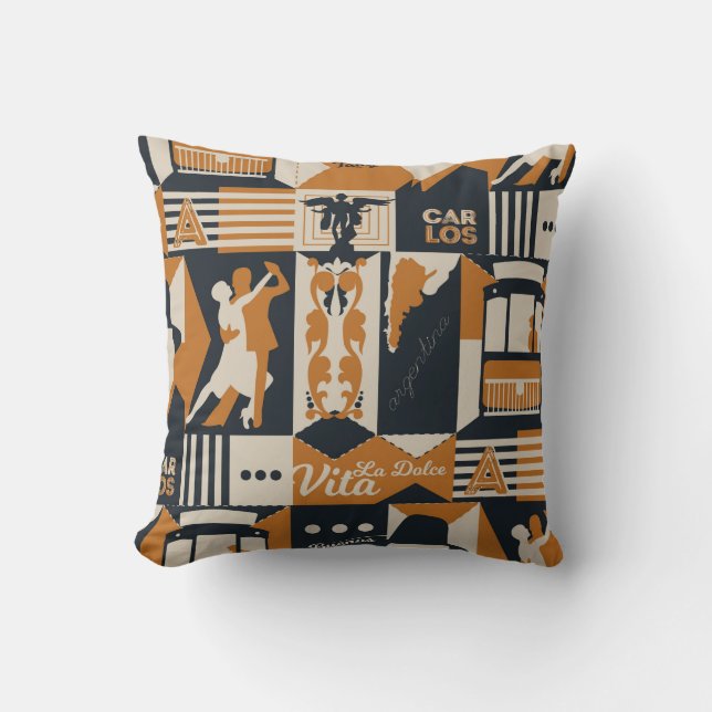 Coussin illustration de conception transparente motif arge (Recto)
