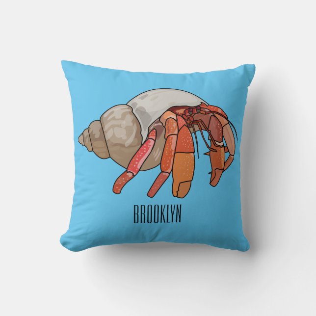 Coussin Illustration de crabe ermite (Recto)