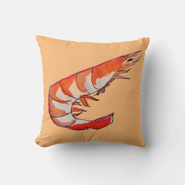 Coussin Illustration de crevettes crevettes (Recto)