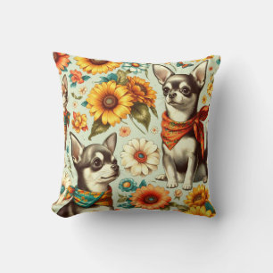 Coussin Illustration de Cute Retro Chihuahua