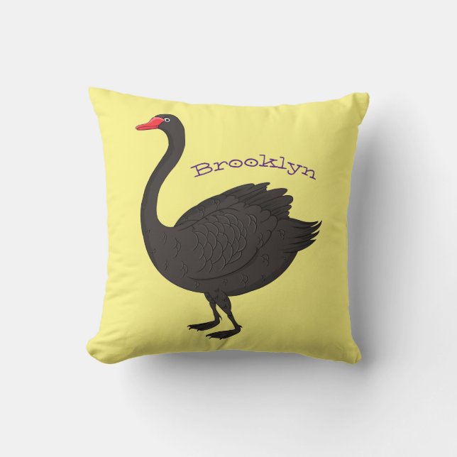 Coussin Illustration de cygne noir (Recto)