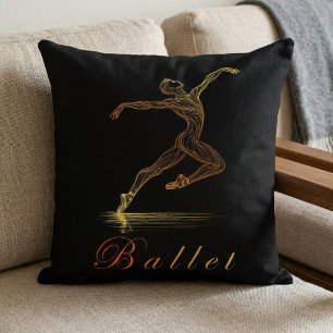Coussin Illustration de danseuse de ballet élégante en lig