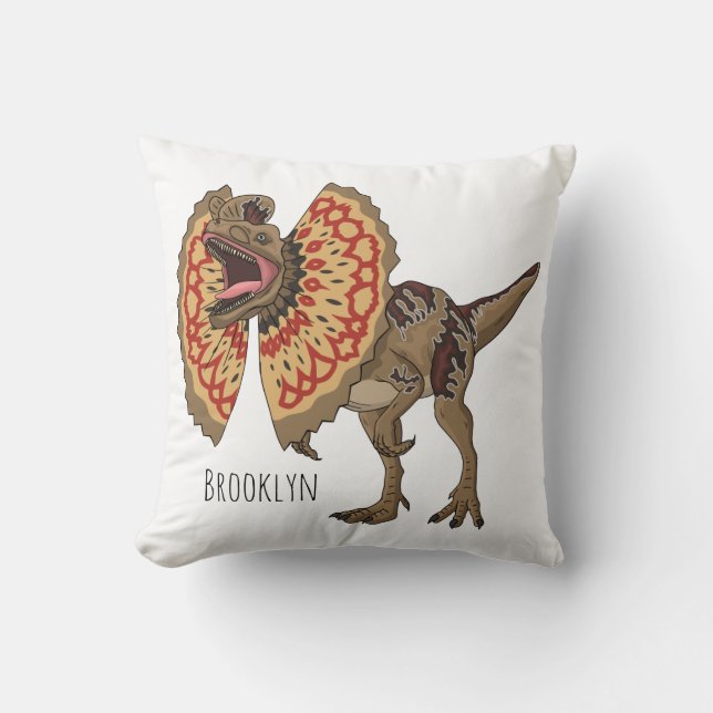 Coussin illustration de dessin animé de Dilophosaurus  (Recto)