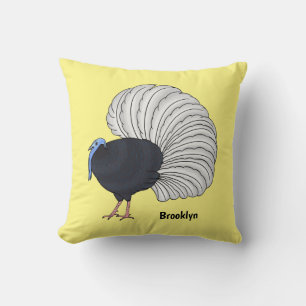 Coussin illustration de dessin animé de l'oiseau faisan de