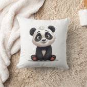Coussin Illustration de dessin animé d'ours panda assis (Couverture)