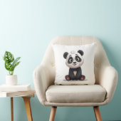 Coussin Illustration de dessin animé d'ours panda assis (Chaise)