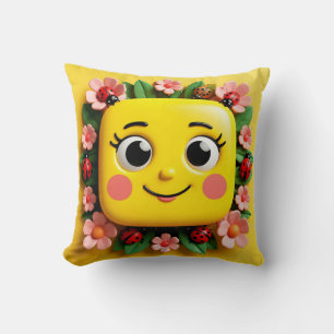 Coussin Illustration de dessin animé lumineux avec coccine