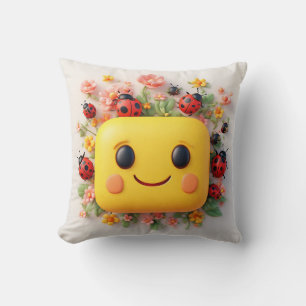 Coussin Illustration de dessin animé lumineux avec coccine