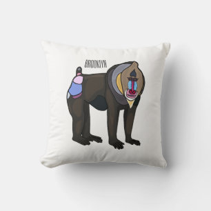 Coussin Illustration de dessin animé Mandrill