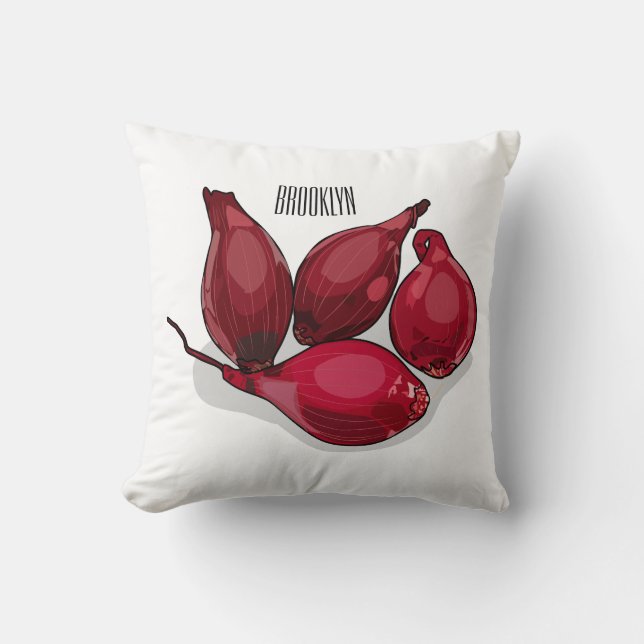 Coussin Illustration de dessin animé Shallot (Recto)