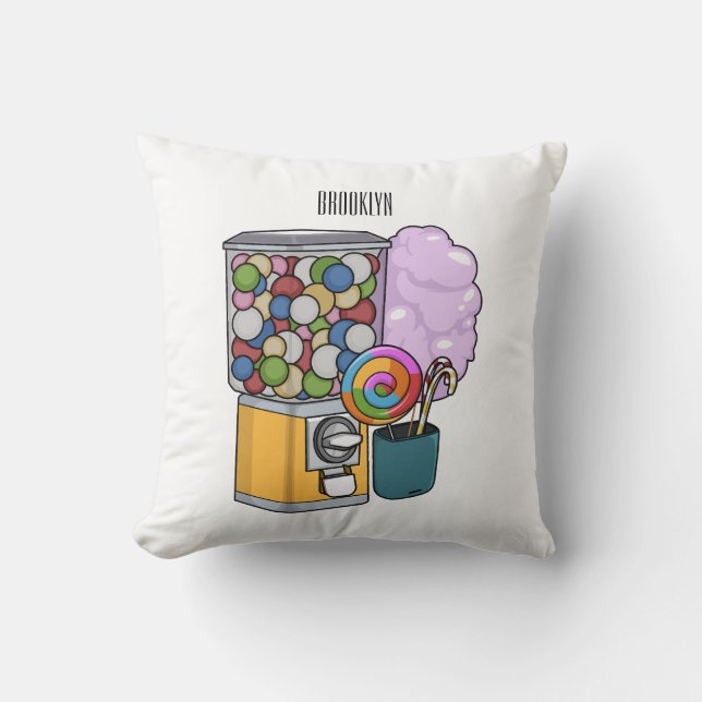 Coussin Illustration de dessin de bonbon (Recto)