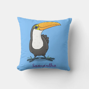 Coussin Illustration de dessin humoristique du toucan joye