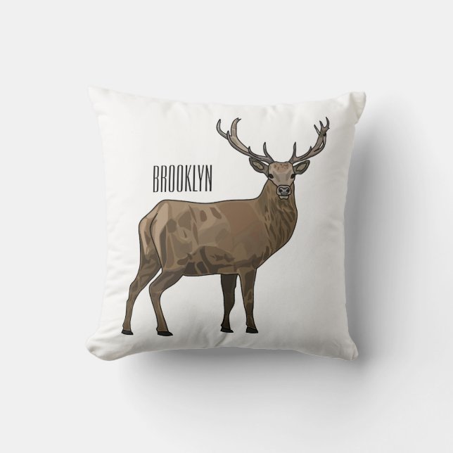 Coussin Illustration de dessin sur le cerf (Recto)