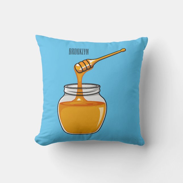 Coussin Illustration de dessin sur le miel (Recto)