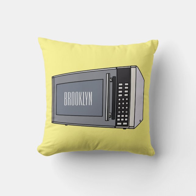 Coussin Illustration de dessin sur micro-ondes (Recto)