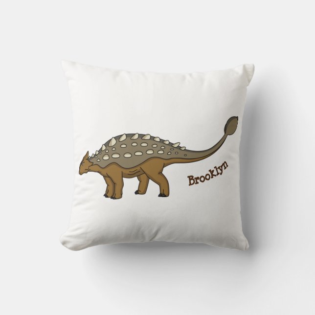 Coussin Illustration de dinosaure blindé Ankylosaurus (Recto)