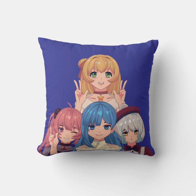 Coussin Illustration de filles anime mignonnes (Recto)