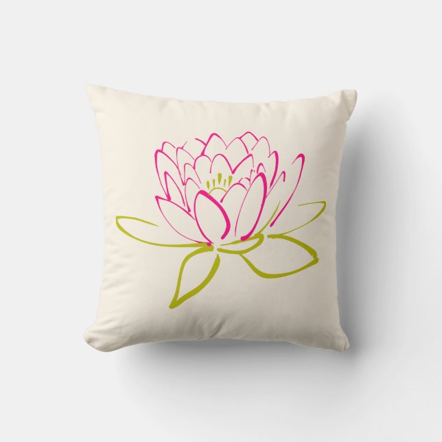 Coussin Illustration de fleur de lotus / nénuphar (Recto)