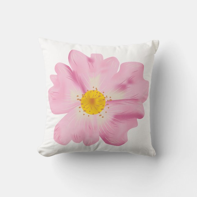 Coussin Illustration de fleurs roses (Recto)