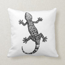 ILLUSTRATION DE GECKO LIZARD EN NOIR ET BLANC
