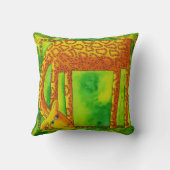 Coussin Illustration de girafe à motifs à l'aquarelle (Verso)