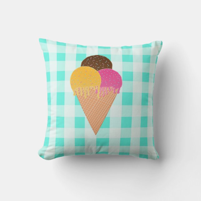Coussin Illustration de glace colorée (Recto)