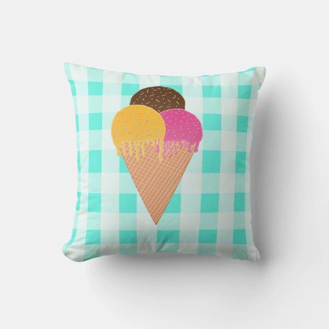 Coussin Illustration de glace colorée (Recto)