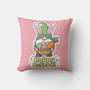 Coussin Illustration de gnome "Hoppy Easter" de haute qual