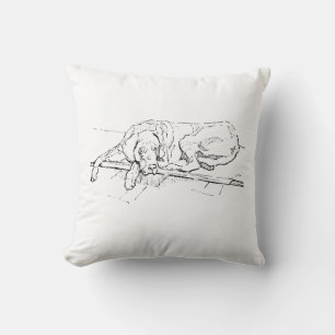 Coussin Illustration de Grand Danois à l'encre
