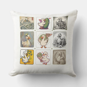 Coussin Illustration de grille de canard drôle