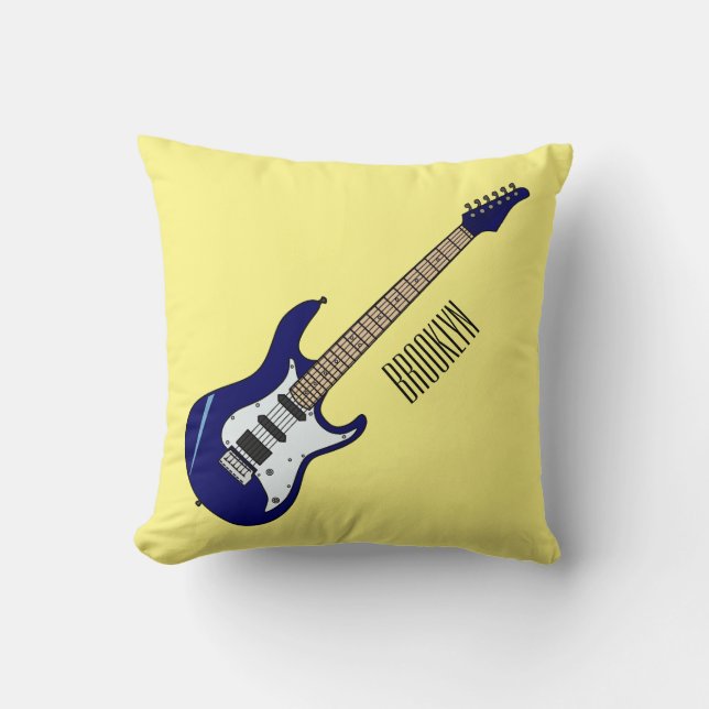 Coussin Illustration de guitare électrique (Recto)