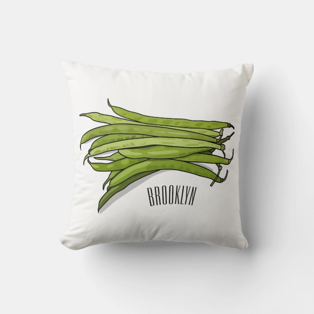 Coussin Illustration de haricots verts (Recto)