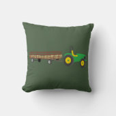 Coussin Illustration de Hayride Green and Yellow Tractor (Recto)