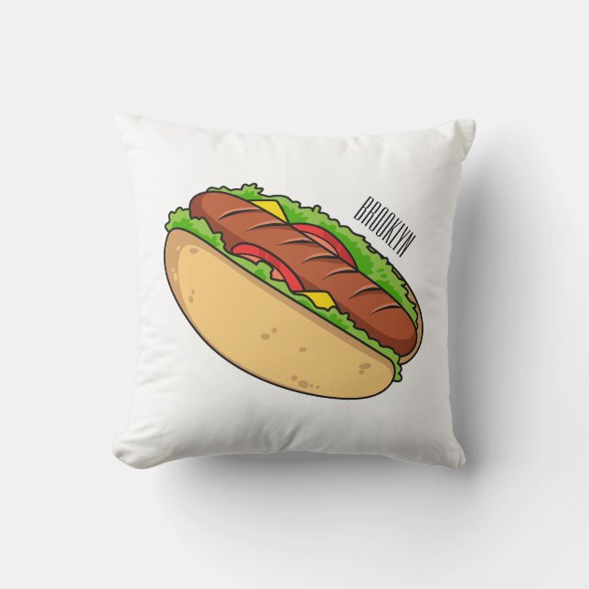 Coussin Illustration de Hot dog (Recto)