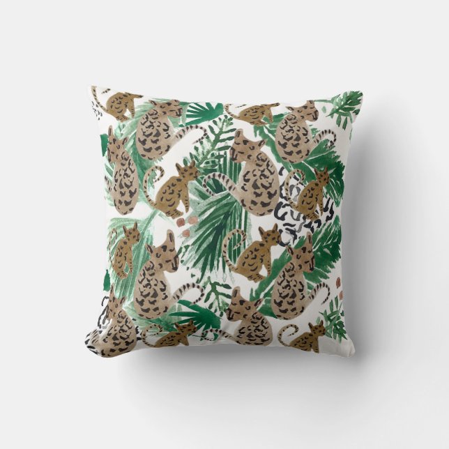Coussin Illustration de jaguar à l'aquarelle Impression d' (Recto)