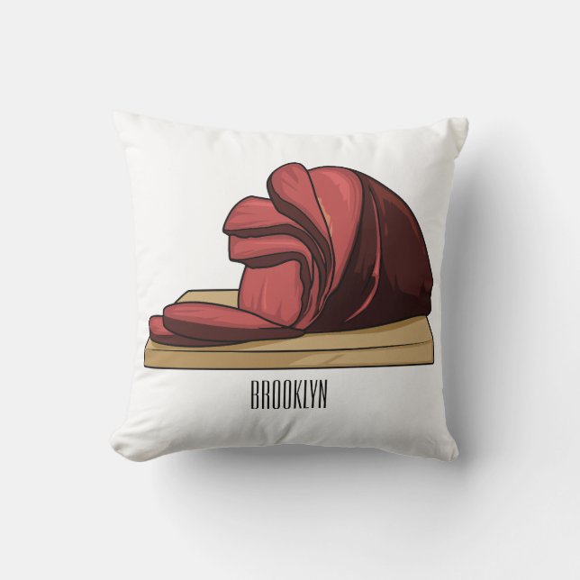 Coussin Illustration de jambon (Recto)