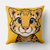 Coussin Illustration de jeune guépard de dessin animé mign (Verso)