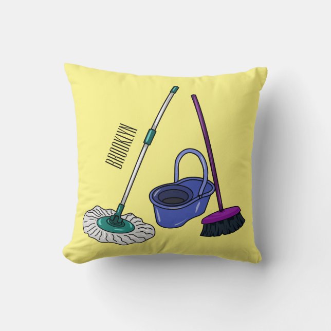 Coussin Illustration de la bande dessinée Broom & mop (Recto)