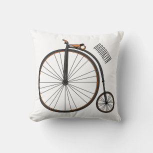 Coussin Illustration de la bande dessinée de vélo à grande