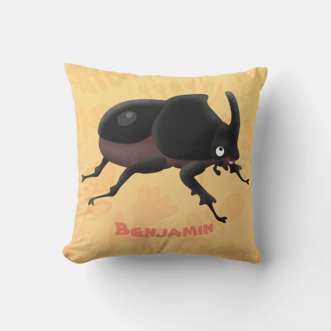 Coussin Illustration de la caricature du dendroctone du rh (Recto)
