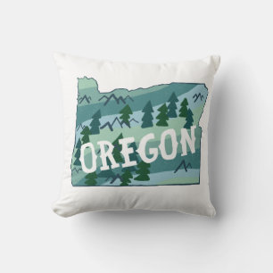 Coussin Illustration de la carte de l'État de l'Oregon