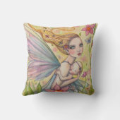 Coussin Illustration de la fée douce mère et bébé (Verso)