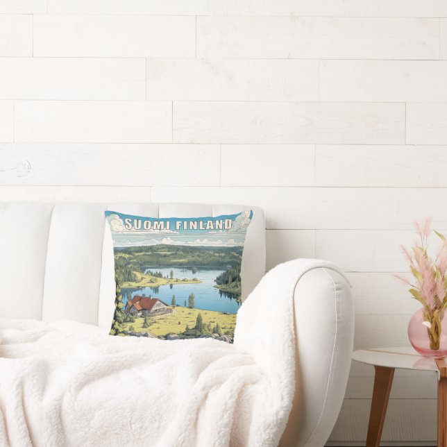 Coussin Illustration de la nature finlandaise (Canapé)